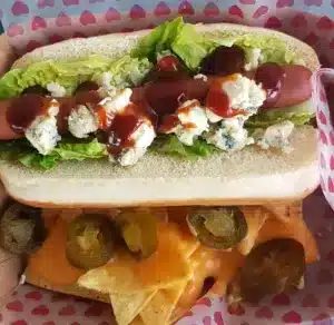 blue hot dog for wedding catering